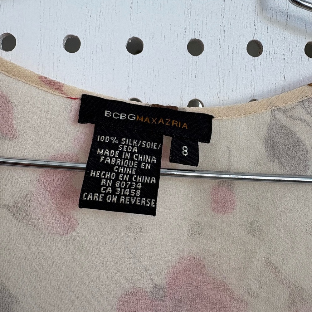 BCBGMaxAzria Floral Blouse - Cream and Pink - Picture 4 of 4